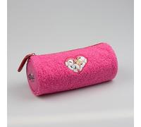 Diddl - Trousse Peluche 20x8,5 cm - Trousse Scolaire Rose en Matière Peluche Douce - Logo Cœur sur Le Devant - Parfaite pour Stylos, Crayons, Accessoires Et Cadeau Enfant