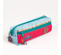 Diddl Trousse Scolaire, Bleu Diddl, Double Compartiment, Trousse à Crayons avec Double Fermeture Éclair, Motif Fleuri, 23 x 7,5 x 7 cm