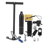Dideep 0,5 L Portable Scuba Oxygène Cylindre Professionnel sous-Marin Sentiment pour la plongée et Les Instructions de plongée en plongée en Alliage d'aluminium Aviation 6061 (Cylindre d'oxygène Noir
