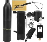 Dideep 0,5l Scuba réservoir d'oxygène Purgeur d'air sous-marin pour kit de plongée avec adaptateur (cylindre noir sac de rangement noir)