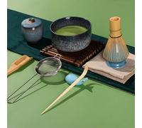 DiDiBirDi Kit Matcha 9 Pièces - Ensemble de Fouet à Matcha Avec Bol à Bec Verseur, Fouet en Bambou, Cuillère, Support et Kit d'Infusion de Thé