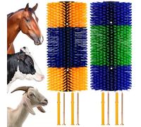 DiDiBirDi Lot de 2 brosses à gratter pour bétail, brosses de toilettage pour chevaux, soulager les démangeaisons sur le dos du bétail, excellent fournitures pour bétail pour cheval, chèvre, vache,