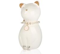DiDiBirDi Urne de chat pour cendres, urne pour cendres, urne de chat pour cendres, urne blanche pour cendres, urne pour chat, avec collier pour chat (8 kg)