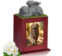 DiDiBirDi Urnes pour animaux de compagnie, urnes pour chiens, urnes en bois pour chiens, avec cadeau commémoratif d'ange pour chien