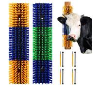 DiDiBirDi Vieh Lot de 2 brosses à gratter pour le dos d'animaux, brosse à gratter pour animaux de compagnie, brosse à gratter semi-circulaire pour bovins, moutons, chevaux, 8 vis