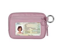 Didida The Iris Wallet Étui à Cartes avec fenêtre pour Carte d'identité pour Femme avec Fermeture éclair et Porte-clés, Chérubin Rose