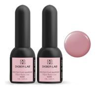 DIDIER LAB - Fiber Base Coat Vernis Semi Permanent Nude Set - Base Gel Fortifiant pour Ongles avec Vitamines et Minéraux - Vernis Gel UV Flexible avec Formule Fibres Auto-nivelante - 2x10ml