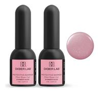 DIDIER LAB - Fiber Base Coat Vernis Semi Permanent Shimmer Nude Set - Base Gel Fortifiant pour Ongles avec Vitamines et Minéraux - Vernis Gel UV Flexible avec Formule Fibres Auto-nivelante - 2x10ml