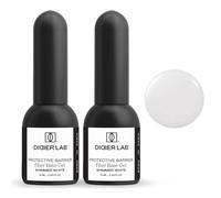 DIDIER LAB - Fiber Base Coat Vernis Semi Permanent Shimmer White Set - Base Gel Fortifiant pour Ongles avec Vitamines et Minéraux - Vernis Gel UV Flexible avec Formule Fibres Auto-nivelante -2x10ml