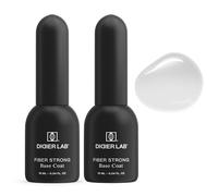 DIDIER LAB - Fiber Base Coat Vernis Semi Permanent Strong Set - Base Gel Fortifiant pour Ongles avec Vitamines et Minéraux - Vernis Gel UV Flexible avec Formule Fibres Auto-nivelante - 2x10ml