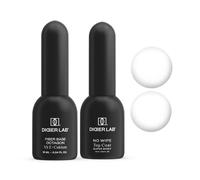 Didier Lab - Fiber Base et Top Coat Vernis Semi Permanent Super Shiny- Base Gel UV Ongles Octagon avec Vitamines - Top Coat Semi Permanent Brillant - Gel Semi Permanent Ongle UV LED - Vernis gel