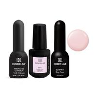 DIDIER LAB Premium Set de Vernis à Ongles Gel sans HEMA - Fiber Base Coat et Top Coat Vernis Semi Permanent - Builder Gel UV BBIO Almost Naked - Pour le Renforcement et Construction de l’Ongle Naturel