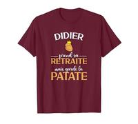 Didier Retraite idee Cadeau Pot de Depart Homme T-Shirt, Homme, Marron, L