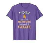 Didier Retraite idee Cadeau Pot de Depart Homme T-Shirt, Homme, Violet Chiné, M