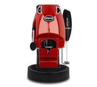 Didiesse Baby Frog Coffee & Tea Machine à café à dosettes avec mousseur à lait et double porte-dosettes pour café et thé, faible consommation 450 W, distributeur d'eau chaude (rouge plein)