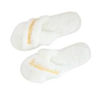 DIDILLX 1 paire de pantoufles confortables pour mariage et fêtes, Demoiselle d'honneur Blanc, Taille unique