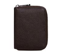DIDILLX Porte-cartes de crédit avec blocage RFIDS - Accordéon - Taille compacte - En cuir synthétique - Fermeture éclair - Porte-cartes de crédit, café, Beauté de masse
