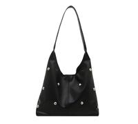 DIDILLX Sacs à bandoulière croissants pour femme - Joli sac à main sous le bras - Style punk - Rivet - Avec boucle - Pour femme, Noir , One Size