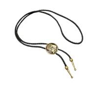 DIDILLX Western Rodeos Bolotie réglable en cuir PU cordon vintage collier cravate chaîne avec pendentif en métal pour homme et femme, Rope Total Length:100cm, Métal