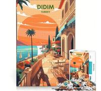 Didim Turkey Puzzle 1000 pièces | Jeu pratique Collection Artistes Beaux-Arts avec poster et fiche de questions assortis 52x38cm
