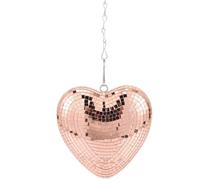 DiDisco Coeur Verre Décoration Fête Or Rose Miroir Surface Boule Décorative