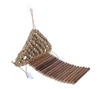 Didiseaon 1 Ensemble hamac-lit et Tunnel-échelle pour Reptiles et Geckos | Jouet d'escalade pour bernard-l'hermite, en jonc de mer et bois, avec ventouse, décoration pour terrarium de