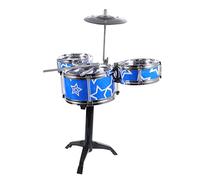 Didiseaon 1 Ensemble Set de Batterie pour Garçon Fille Instrument Musical Éducatif pour Débutants Simulation de Batterie Tambour Jazz avec Tambours et Baguettes Design Attrayant Bleu Étoilé
