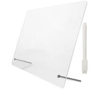 Didiseaon 1 ensemble Tableau Acrylique Transparent Multifonctionnel pour Messages Support Métallique et Stylo comme Tableau de Bureau Mémo Décoration de Table