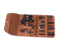 Didiseaon 1 Jeu Ensemble De Ciseaux à Ongles Coupe-ongle Outils De Soin Des Ongles Lime à Ongles De Voyage Outil De Soin Des Ongles Complet Kit De Soins Des Ongles Brown Faux Cuir