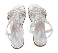 Didiseaon 1 Paire De Sandales À Scintillants : Sandales À Bijoux Scintillants - Chaussures De Demoiselle D'honneur De Mariée Étincelantes - Chaussures D'été Décontractées Et