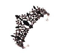 Didiseaon 1 Pc Couronne Noire Baroque Peignoir Demoiselles D'honneur Couronnes D'anniversaire Pour Les Femmes Diadème De Mariée En Diamant Célibataire Bal De Tiare Bijoux Strass Black
