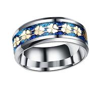 Didiseaon 1 pièce Bague Décorative Acier Créatif Anneau Unisexe Bleu et Doré Accessoire pour Jours