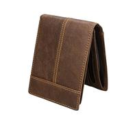 Didiseaon 1 pièce Portefeuille Cuir pour Hommes Portefeuille Court RFID Démagnétisation Cuir Marron pour Usage Capacité pour Cartes