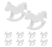 Didiseaon 10 Mini Chevaux à Bascule en Bois Blanc Décoration de Mariage et Shower Jouets en Bois Sécurisés pour Garçon et Filles Centre de Table Original et Artisanal