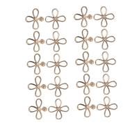 Didiseaon 10 paires Boutons Métalliques Traditionnels pour Vêtements Boutons Décoratifs Dorés et Argentés pour Couture et Adaptés pour Jupes Chinoises et Vêtements Anciens