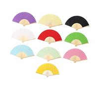 Didiseaon 10 Pcs 7 Pouces Vierge Fan Performance Papier Pliant Fan Décor Enfants DIY Peinture Prop (Couleur Mélangée)