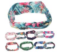 Didiseaon 10 Pièces Bande De Cheveux Hawaïenne Hawaii Bandeau Décorations De Fête Hawaïennes Chemise Hawaïenne -tête Fleur Enveloppement Floral Bandeaux Noués Élastiques Polyester