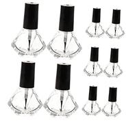 Didiseaon 10 Pièces bouteille de à ongles vide pompe rechargeable pot nail polish nail gel bouteilles de à ongles avec brosse contenants de à ongles Un verre Transparent