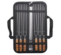 Didiseaon 10 pièces Brochettes Inox Acier Inoxydable avec Poignée Longues pour Barbecue Brochettes Réutilisables pour Viande et Légumes Design Anti-brûlure Pratique