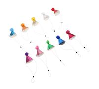 Didiseaon 10 Pièces Chapeaux Danniversaire pour Animaux Chapeaux Ajustables à Pompons Pailletés pour Chiens et Peluches Accessoires de Fête Confortables et Universels