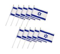 Didiseaon 10 pièces Drapeaux à Main Israël Durables pour Décorations Festivals Événements