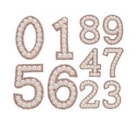 Didiseaon 10 Pièces Écussons Thermocollants Numérotés en Strass et Perles pour Vêtements, Faciles à Utiliser, en Tissu et Plastique, pour T-shirts et Jupes en DIY