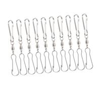 Didiseaon 10 pièces Lot de Crochets Pivotants Acier Inoxydable Double Clip Robuste Crochets de Suspension pour Décorations Extérieures Supports Rotatifs Durables