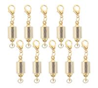 Didiseaon 10 Pièces Lot de Fermoirs pour Bijoux Connecteurs Cylindre Dorés Fermoirs pour Colliers et Bracelets DIY Résistants Aux Rayures Décoloration