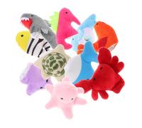 Didiseaon 10 pièces Marionnettes à Doigts Animaux Marins Peluche Jouets Éducatifs et Créatifs pour Histoires et Interactions Parents Garçon Fille