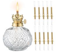 Didiseaon 10 Pièces Mèche de Lampe à Pétrole en Laiton Alliage Fibre | Tube Large, Support en Laiton, Remplacement des Mèches Usées, Combustion Régulière, Usage Intérieur et Extérieur