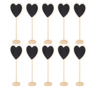 Didiseaon 10 pièces Mini Tableaux Noirs Bois Forme de Cœur Tableau Mémo avec Chevalet pour Décoration de Mariage Fêtes et Affichage de Messages