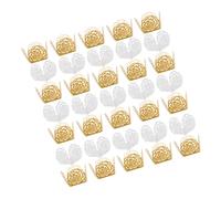 Didiseaon 100 Caissettes à Cupcakes en Papier Dentelle Rose et Blanc Bordures de Roses, Mini-moules à Truffes Résistants pour Mariage et Fête, Inserts Décoratifs pour Chocolats