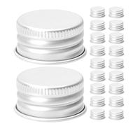 Didiseaon 100 Pièces Bouchons à Vis Filetés en Aluminium Argentés, Étanches et Réutilisables, Adaptés aux Contenants de Lotion et Bocaux en Verre pour Voyage et Usage Extérieur