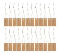 Didiseaon 100 Pièces Étiquettes Kraft avec Ficelle Élastique pour Bijoux et Bouteilles de Vin, Papier Kraft 2x4 Cm, Facile à Suspendre, pour Étiquettes de Présents et Fêtes